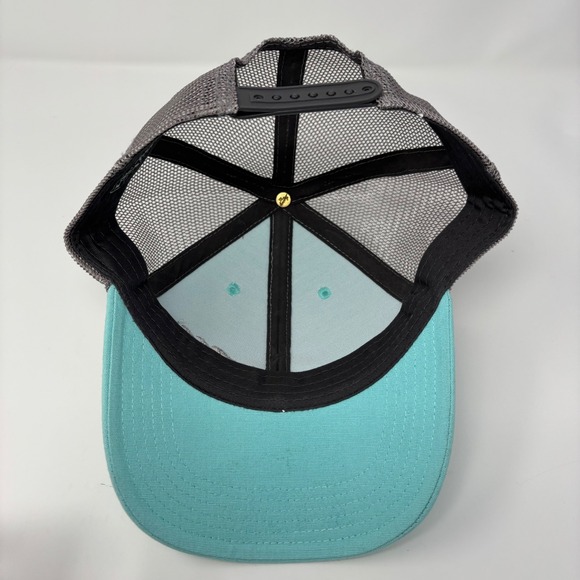 Montauk NY SnapBack Trucker Cap Mesh Back Teal Legacy - Picture 5 of 6